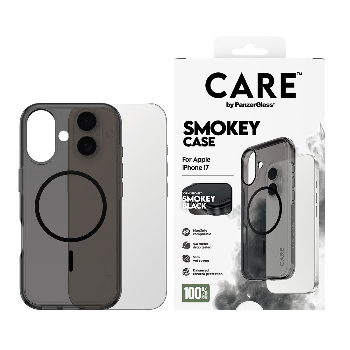 CARE by PanzerGlass® Urban Explorer Case Smokey m. Sort MagSafe iPhone 17